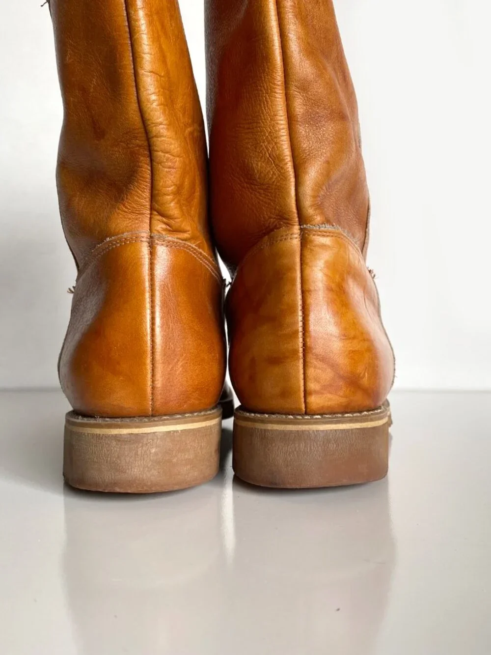 Vintage Dingo Brown Cognac Leather Insulted Boots Men's Size 10 - Picture 9 of 14